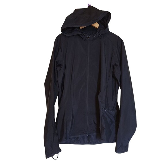 Mission Workshop Black Nylon Wind Rain Jacket Mens Size Large Hooded Zip Pockets - Picture 1 of 9